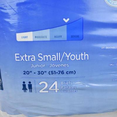 Attends Briefs Extra Small Youth package of 24. Open Package - New