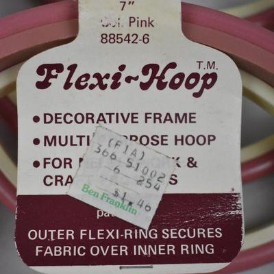 15 Plastic Flexi-Hoops Decorative Frames, Seven 5" Seven 6" & One7"