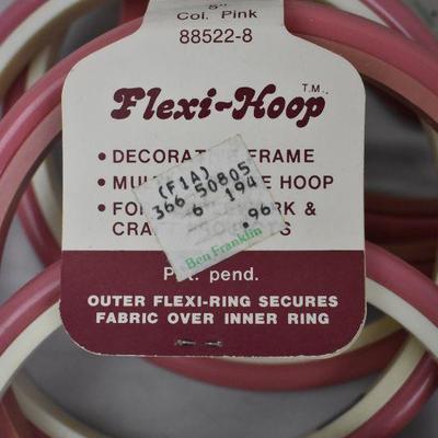15 Plastic Flexi-Hoops Decorative Frames, Seven 5" Seven 6" & One7"