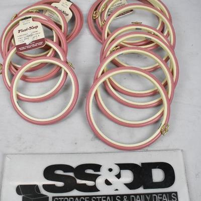 15 Plastic Flexi-Hoops Decorative Frames, Seven 5" Seven 6" & One7"