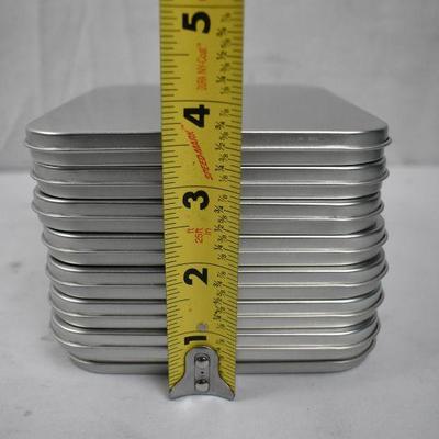 8 Slim Metal Containers 5.5" x 4 7/8" x 7/16"