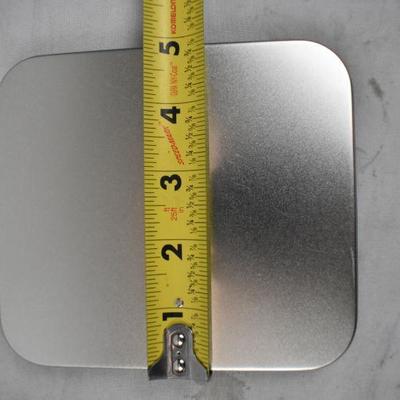 8 Slim Metal Containers 5.5" x 4 7/8" x 7/16"
