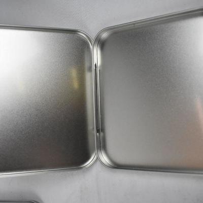 8 Slim Metal Containers 5.5" x 4 7/8" x 7/16"