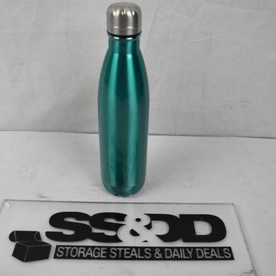 Metal Water Bottle, Teal. Clean