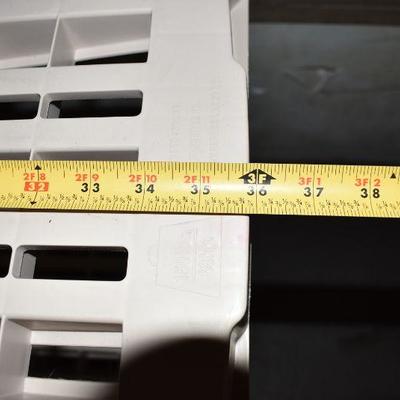 Tan Plastic Shelving. 6' Tall 3' Wide 18" Deep
