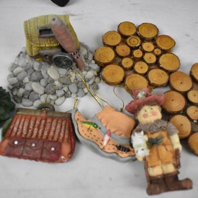13 pc Outdoor Themed Decor: Fishing, Camping, etc