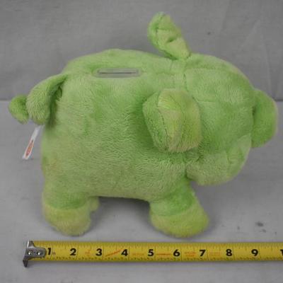 Small Soft Cased Piggy Bank, Green - Used, Great Condition