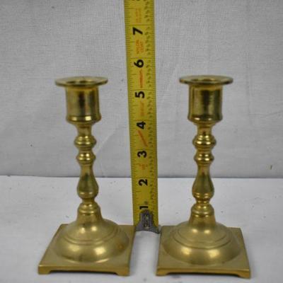 2 Brass Candlestick Holders 