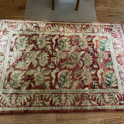 Antique Persian Floral Red, Green and Gold Rug 4' x 6'