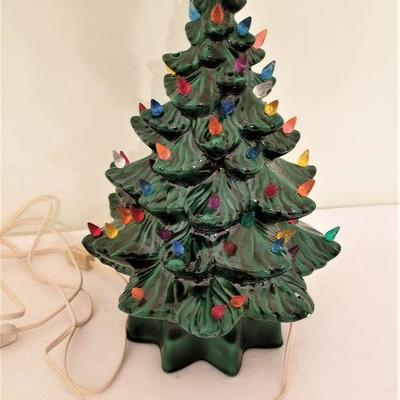 Lot #157  Vintage Lighted Ceramic Christmas Tree 