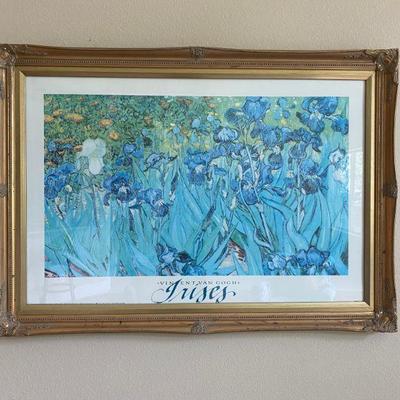 Golden Framed Van Gogh Irises Print
