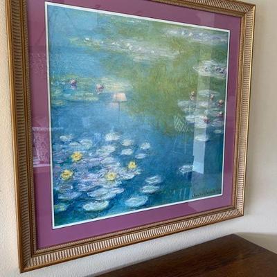 Golden Framed Monet Water Lilies Print 