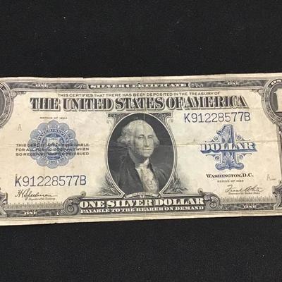 1923 series $1 One Dollar Silver Certificate Large Size Currency Note Bill U.S.