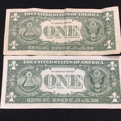 Lot of 2 1957 $1 One Dollar Silver Certificate- US Bill Currency 