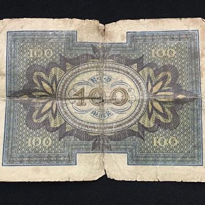 1920 100 MARK GERMANY REICHSBANKNOTE CURRENCY NOTE GERMAN BANKNOTE BILL MONEY