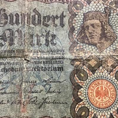 1920 100 MARK GERMANY REICHSBANKNOTE CURRENCY NOTE GERMAN BANKNOTE BILL MONEY