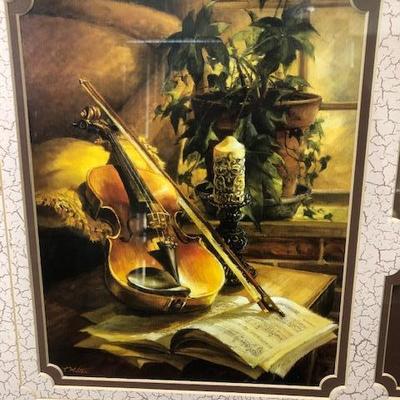Touch of the Master's Hand Framed Violin Art Poem Miniature