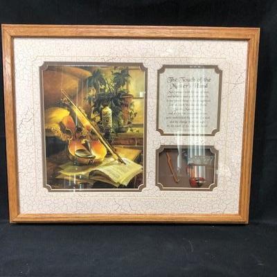 Touch of the Master's Hand Framed Violin Art Poem Miniature