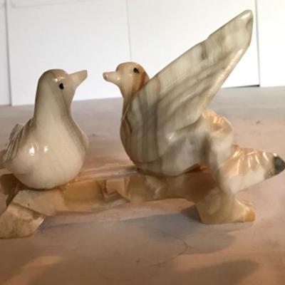 Lot #63 Carved Marble Doves