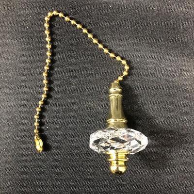 Crystal Knob & Brass Pull Chain