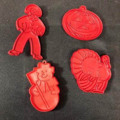 Set of 4 Plastic Stamp Cookie Cutters
