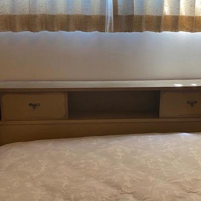 Full Size Mid Century Head Board with Bed