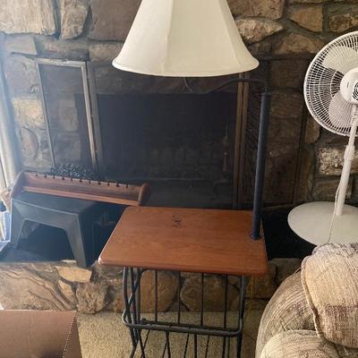 Iron Side Table with Lamp