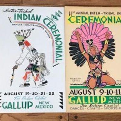 Lot of Four Posters Inter-tribal Ceremonial Gallup, New Mexico 1960's, 70's