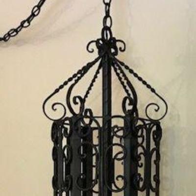 Vintage Wrought Iron Hanging Lamp