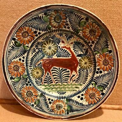 Deer Folk Art Ceramic Plate