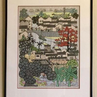 Framed Chinese Paper Cuttings People's Revolutionary Art #2