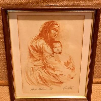 Navajo Madonna 1976 Lithograph signed by Paul Calle