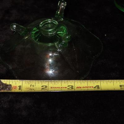 Green Glass Candle Holders