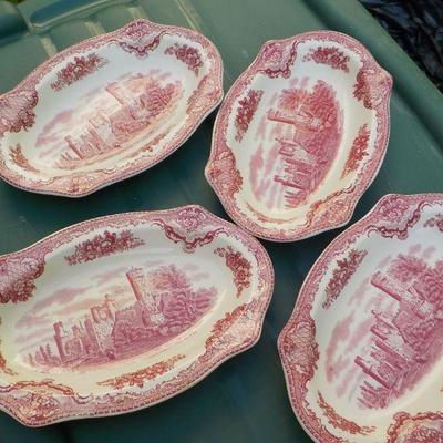 4 Candy Dishes " Old British Castles/ Johnson Bros.".