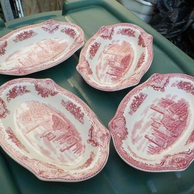 4 Candy Dishes " Old British Castles/ Johnson Bros.".
