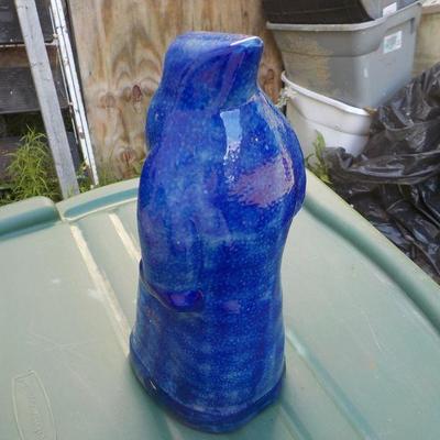 " Eldreth Pottery Cobalt Salt Glazed Santa"