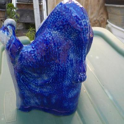 " Eldreth Pottery Cobalt Salt Glazed Santa"