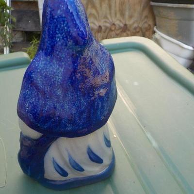 " Eldreth Pottery Cobalt Salt Glazed Santa"