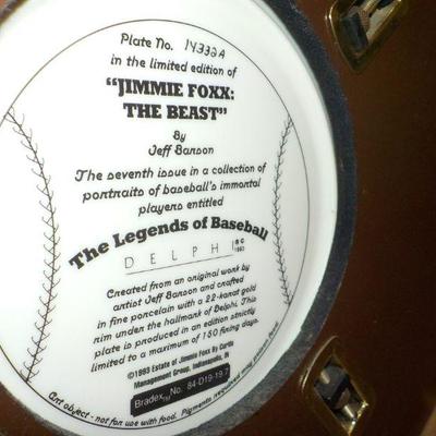 " Jimmie Foxx; The Beast"  Designer plate.