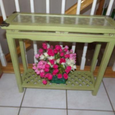 LOT 1 PAINTED CHEST & MATCHING STAND