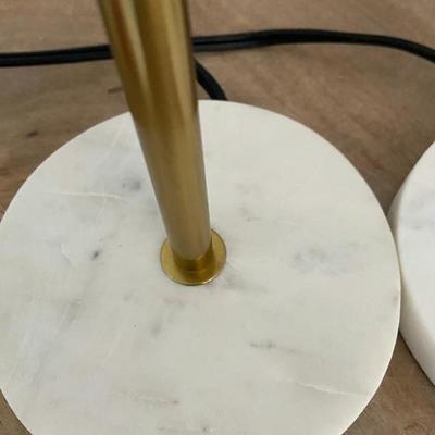 PAIR (2) OF GOLD MARBLE ACCENT LAMPS (no shades)
