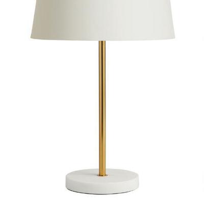 PAIR (2) OF GOLD MARBLE ACCENT LAMPS (no shades)