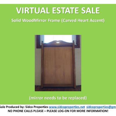 Brown Mirror Frame - Matches Carved Heart Accent Set