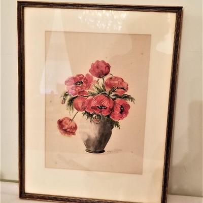 Lot #169  Beautiful Watercolor - Floral Still Life - signed