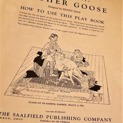 Lot #170  Standups of Mother Goose - 1934 - uncut - scarce
