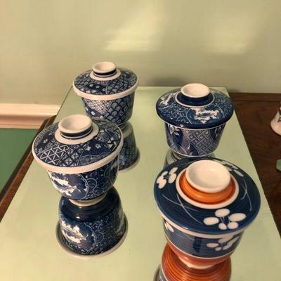 Four Miscellaneous Asian Bowls with Tops