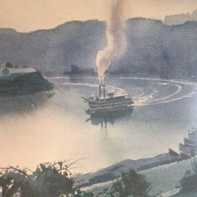 Steamboat on the Ohio River Print