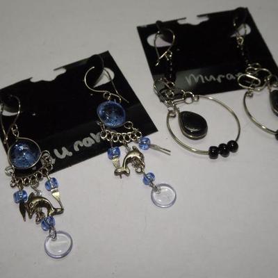 Boho Dangle Glass earrings 