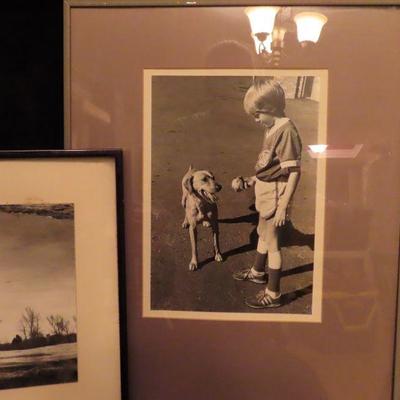 2 Framed Black and White photos