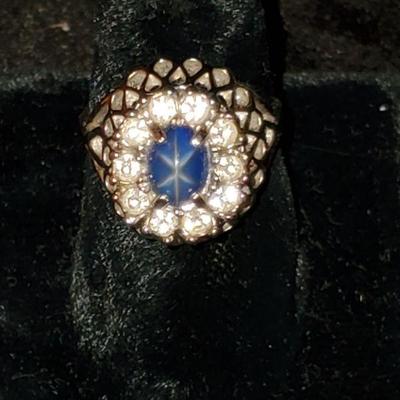 18K HGE Blue Stone Ring